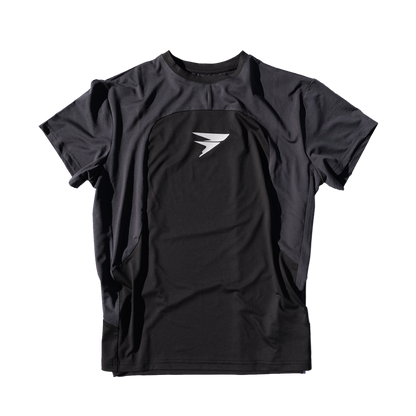 ESSENTIAL SHORT SLEEVE : BLACK/GREY